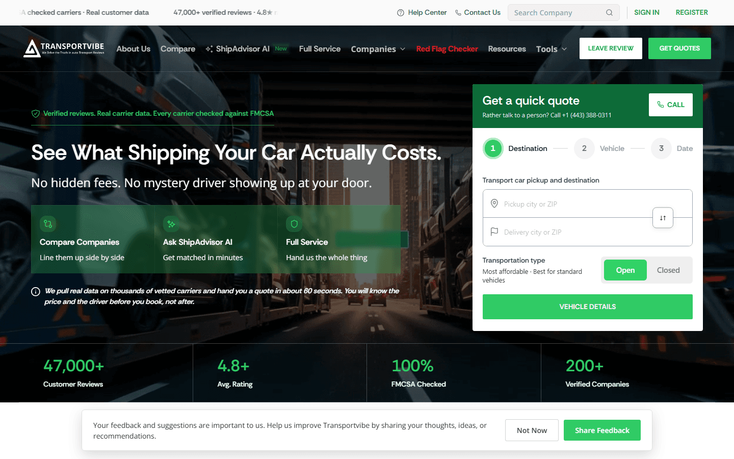 Transportvibe — Sharhlar platformasi